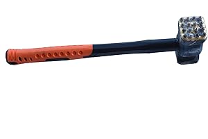 ACTINTOOL 14 Inch16*16 Tips Handheld Concrete Stone Roughing Bushing Bit, Stone Concrete Surface Pulverization Handheld Bushing Tool, Rubber Hand Coating Remove Bush Hammer Bit