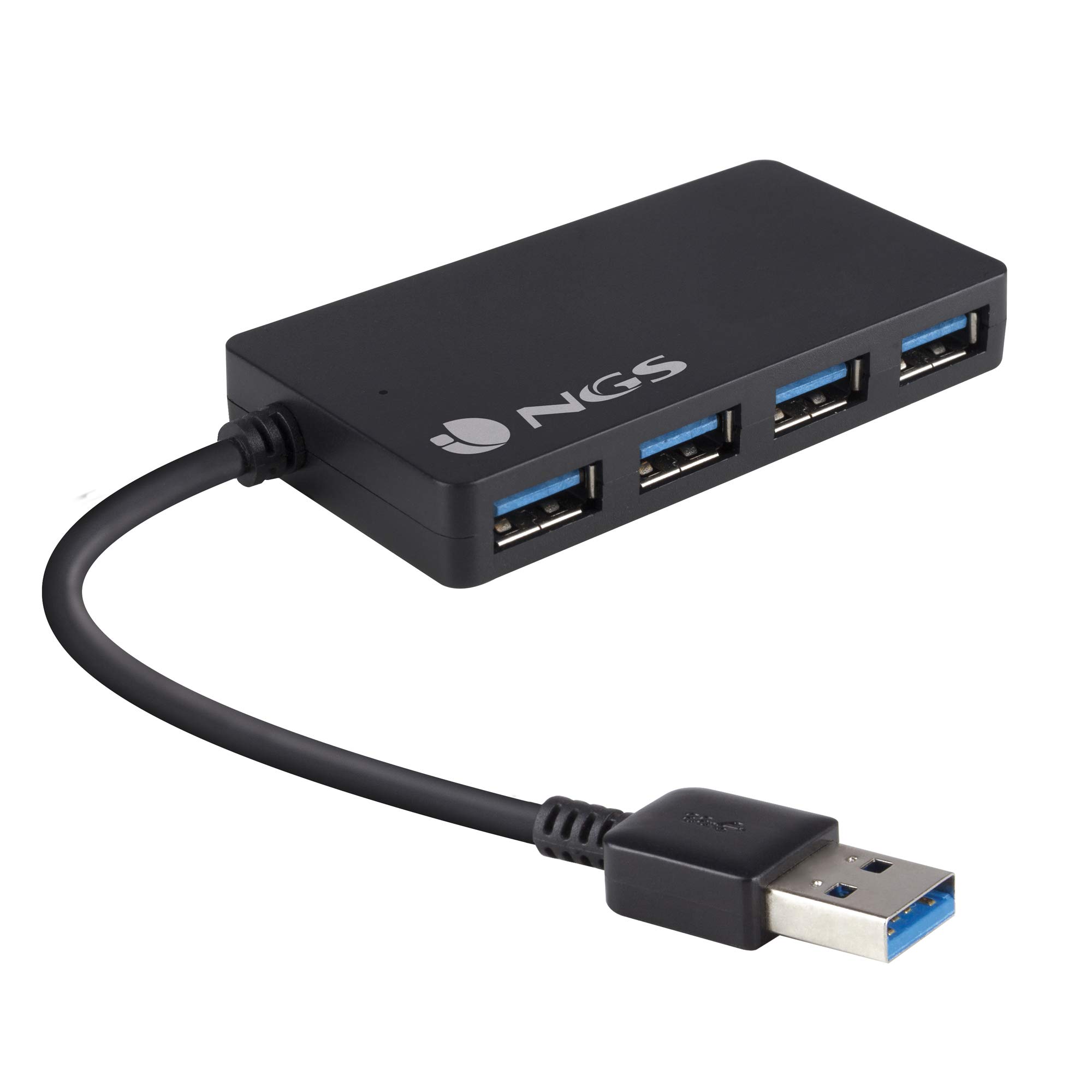 NGS USB IHUB3.0 - USB 3.0 Hub with 4 Ports, Transmission up to 5 Gbps, Colour Black