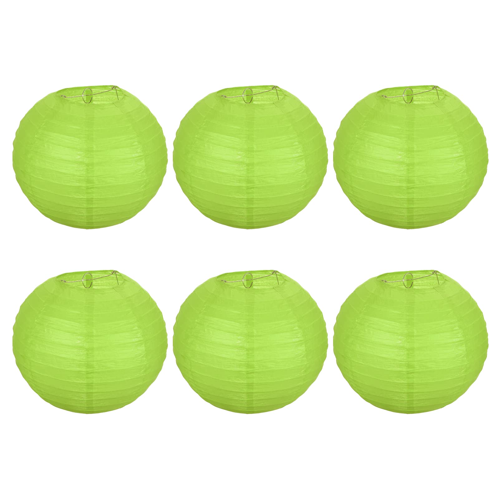 PATIKIL 10 Inch Paper Lanterns, 6 Pack Round Folding Hanging Lamp Shade for Wedding Home Party Festival Celebration, Green