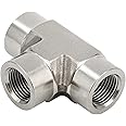 Metalwork 316 Stainless Steel Pipe Fitting, Forged Tee, NPT Female x NPT Female x NPT Female (1 Pc, 1/8" x 1/8" x 1/8")