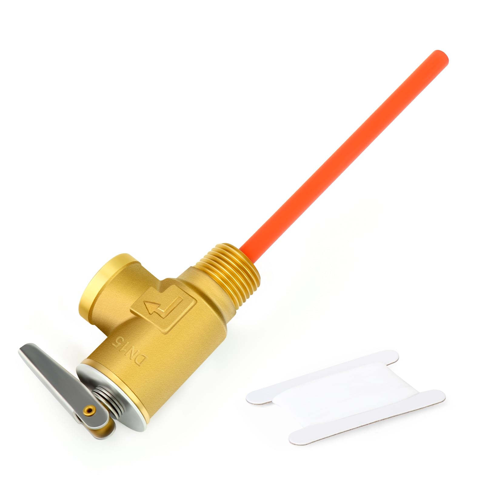 Photo 1 of GASHER 1/2" NPT RV Water Heater Temperature & Pressure Relief Valve with Epoxy-Coated Probe, For Hot Water Heater Tanks