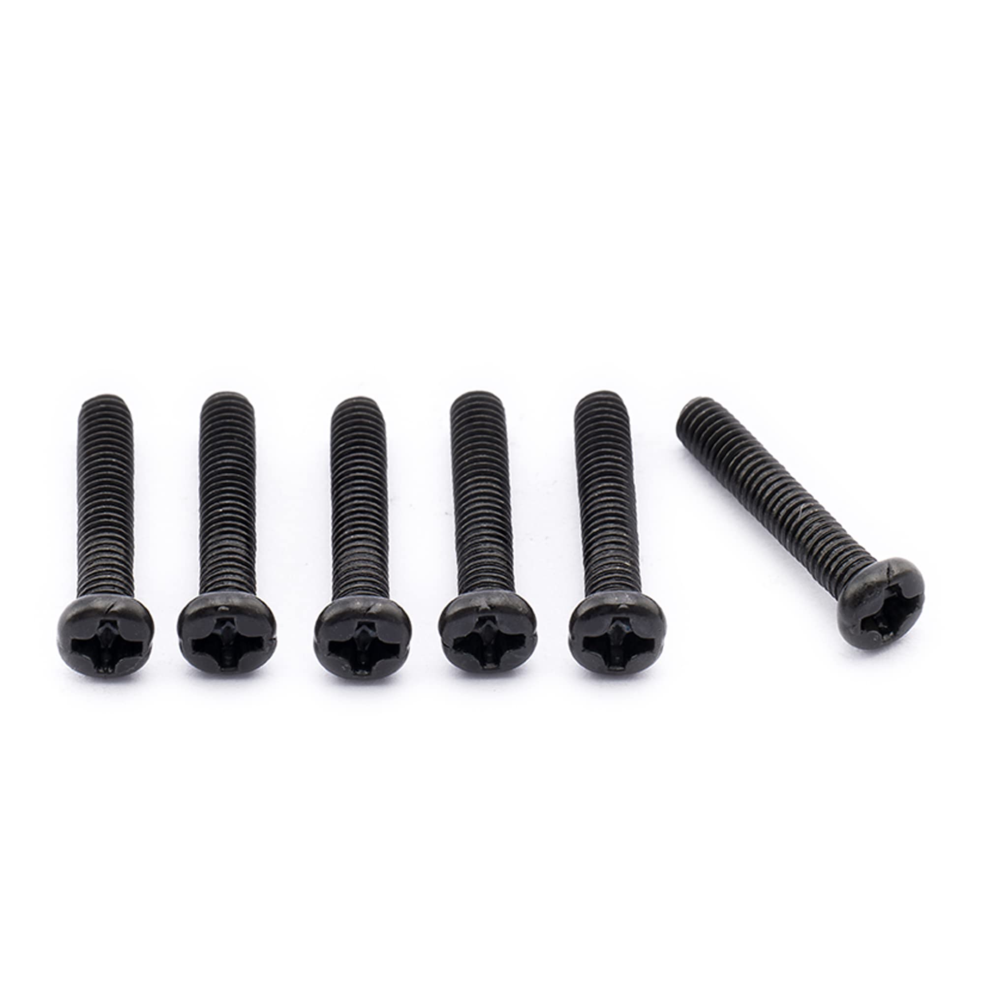 Musiclily Pro Metric M3X16mm Steel Saddle Intonation Screws for Import Strat Style Electric Guitar Tremolo Bridge, Black (Set of 6)