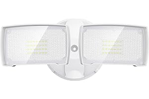 LEPOWER 3000LM Flood Light Outdoor, Switch Controlled LED Security Light, 28W Exterior Lights with 2 Adjustable Heads, IP65 Waterproof, 5500K Wall Mount Exterior LED Flood Light for Garage, Yard White