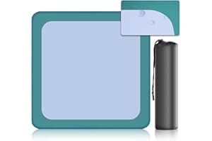 XXSTAR 32.5 Inch Mahjong Mat for Table, 3MM Non-Slip & Noise Reduction Gaming Mat with Drawstring Bag, Perfect for Poker, Board Games, Card Games, Tile Games, and Dominoes (Dark Cyan-Pale Blue)