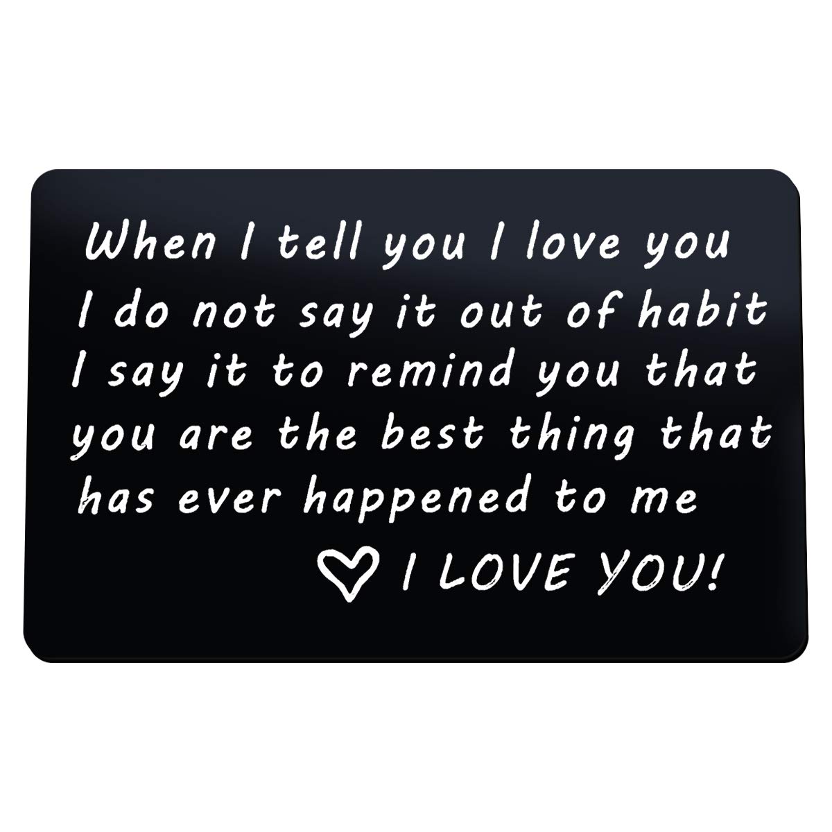 Anniversary Card Gifts for Him Engraved Wallet Insert Card for Boyfriend Husband Christmas Birthday Gifts Valentines Day Gifts I Love You Card for Him Fiance