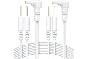 AUVON Durable Lead Wires for TENS EMS Units (2 Packs), Standard Leads with 40,000+ Bend Lifespan (10X Durability), Compatible with Electric Muscle Stimulators in 2.35mm Plug and 2mm Pin Electrodes