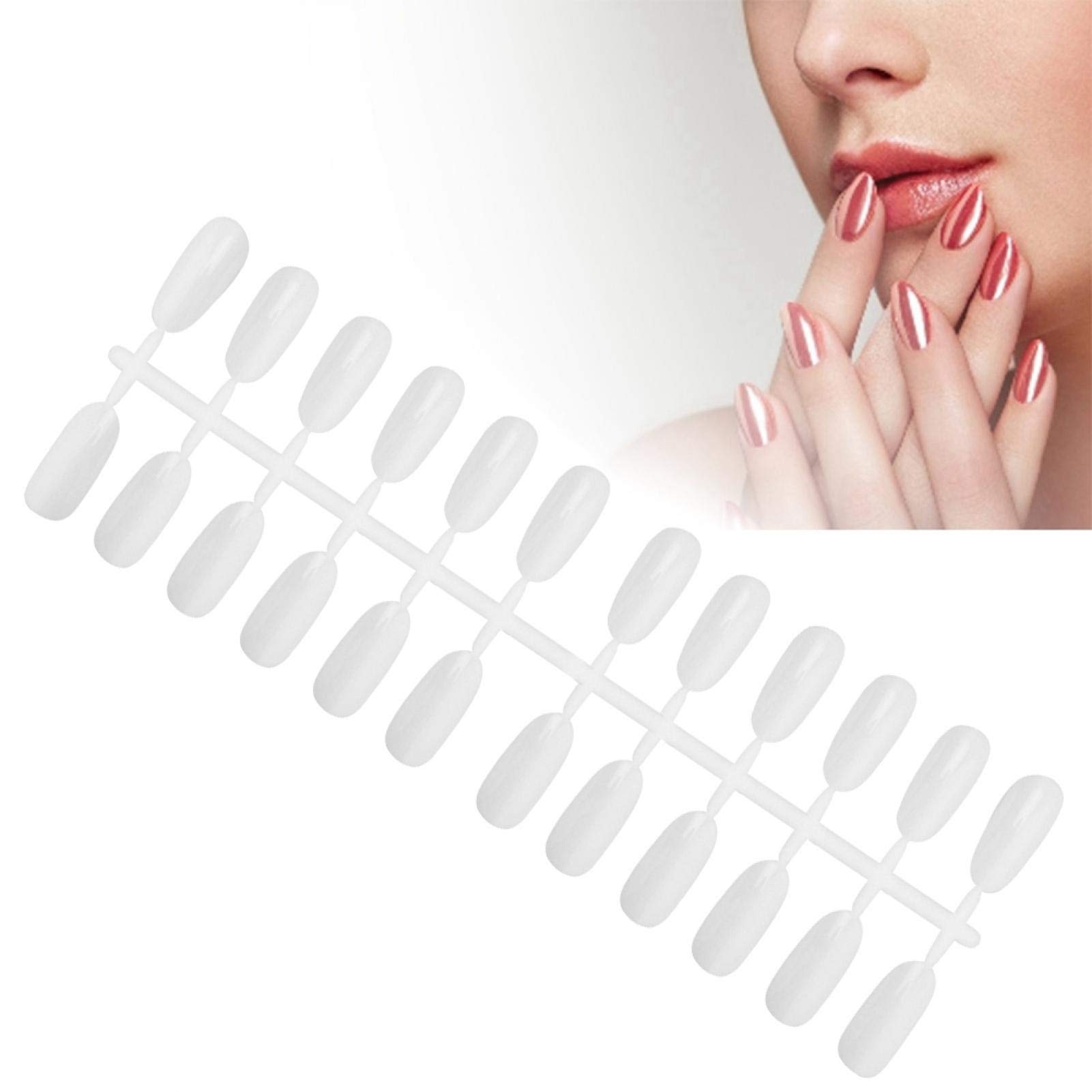 Nail Tips Display, 240pcs Round Multicolored False Nails and Accessories, Nail Gel Color Tips, Double Sided Foldable Practice Cards