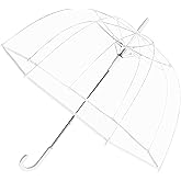 Adult Clear Bubble Rain Umbrella with Dome Canopy and Lightweight Wind and Rain Protection