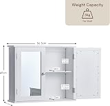 Bath Vida Priano 2 Door Mirrored Wall Cabinet White view 2