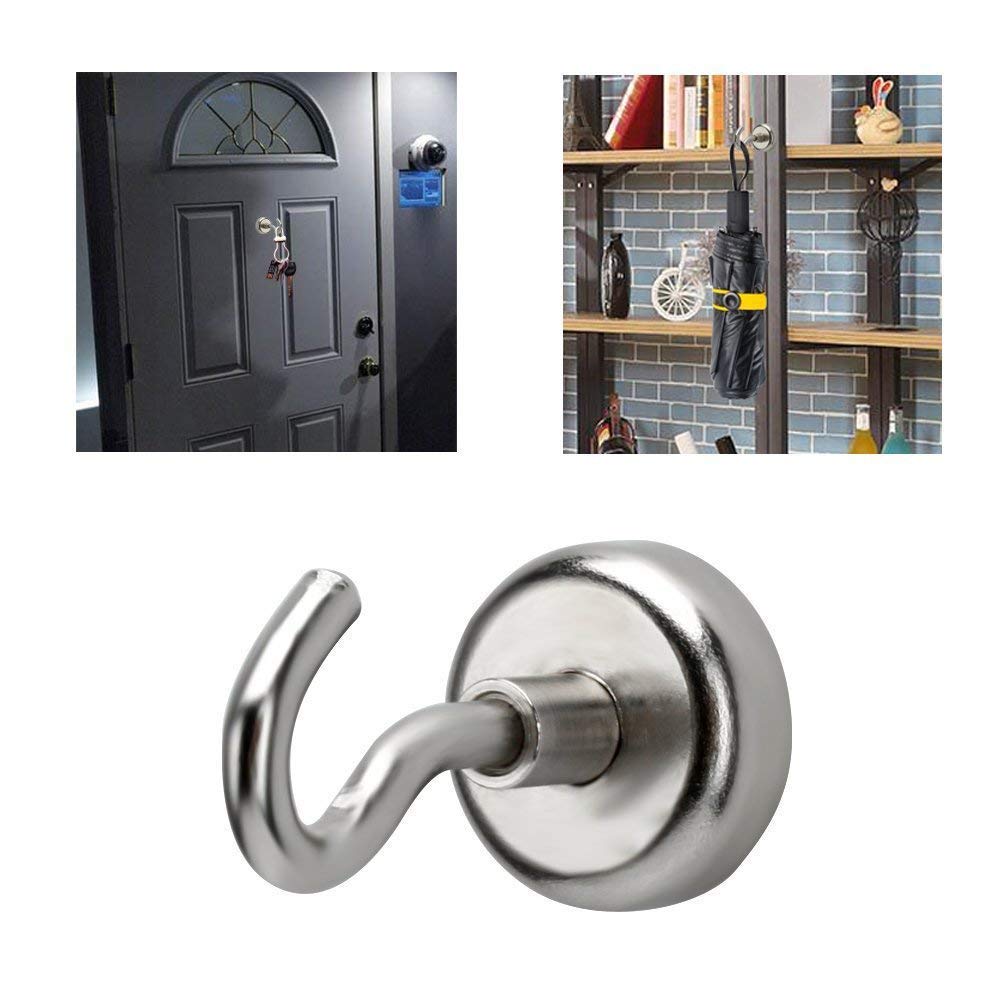 Potente Magnético ganchos, 8 unidades iRoundy Heavy Duty 20lb para colgar de neodimio para almacenamiento y organización