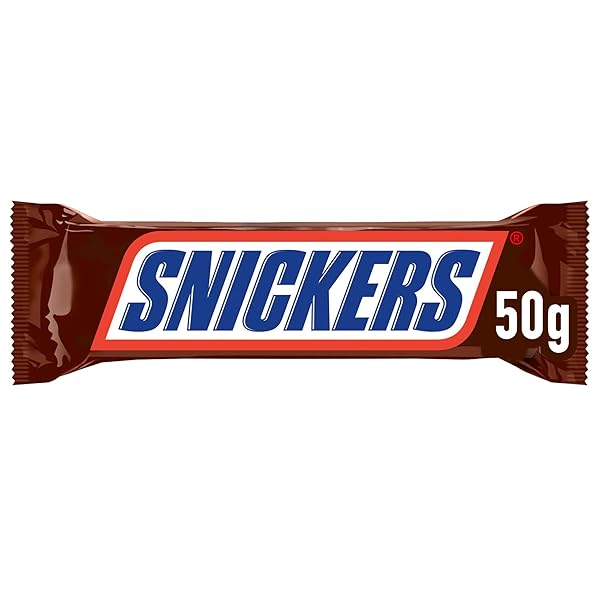 SNICKERS BAR WITH CARAMEL AND ROASTED PEANUTS CHOCOLATE COVERED, 24 BARS X50G (1200G)