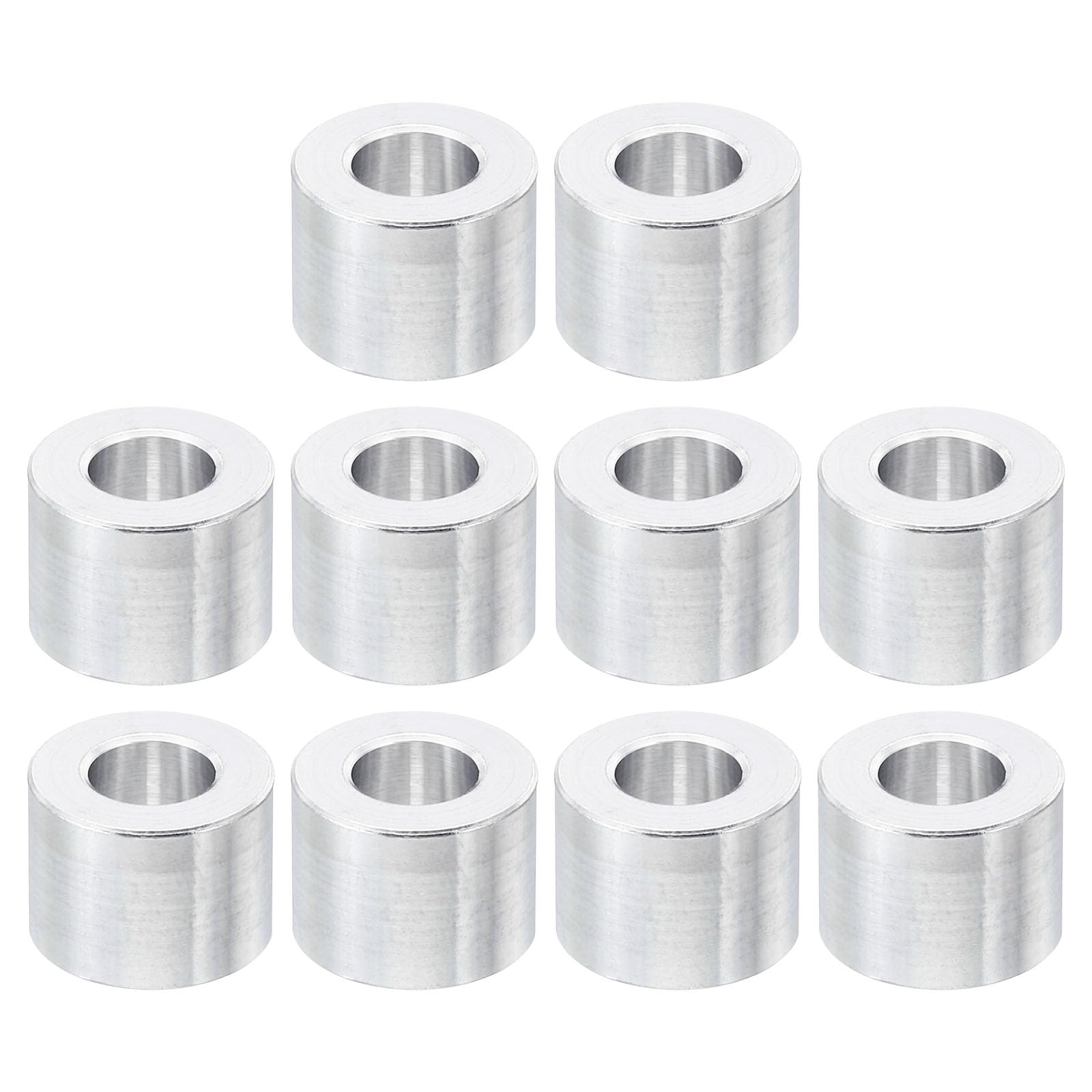 PATIKIL M8 Aluminum Spacers, 10 Pcs Metal Spacer Aluminum 8.2mm ID x 16mm OD x 12mm L Aluminum Spacer Screw Standoff Round for 5/16" or M8 Screw Bolts