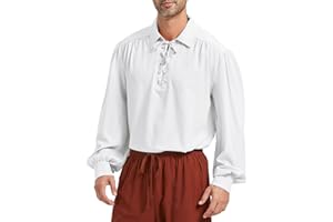 AMERICAN TRENDS Pirate Shirt Men Renaissance Faire Costume Medieval Victorian Shirt Vampire Gothic Steampunk Costume Halloween Cosplay Tops