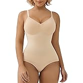 SHAPERX Women's Seamless Shapewear Bodysuit Tummy Control Body Shaper Waist Snatching Body Suit
