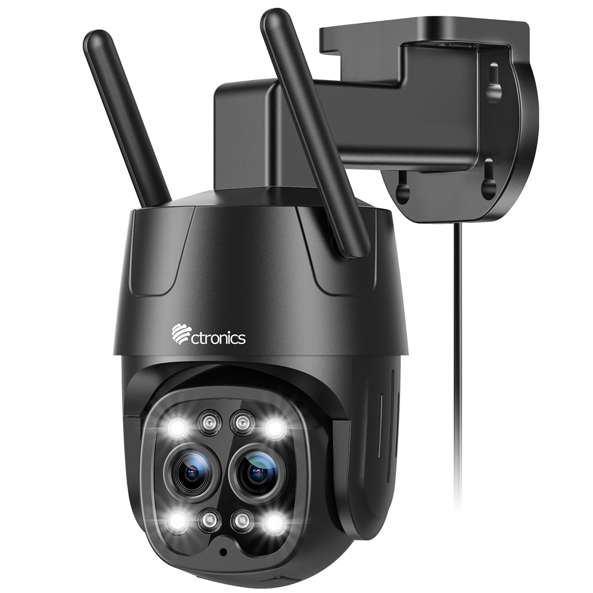 Ctronics 2.5K 4MP Outdoor Security Camera with Dual Lens 6X hybrid zoom, Home Security Camera WiFi 2.4GHz/5GHz with Automatic Zoom Tracking, Human Detection, Color Night Vision, Two-way Audio, IP66