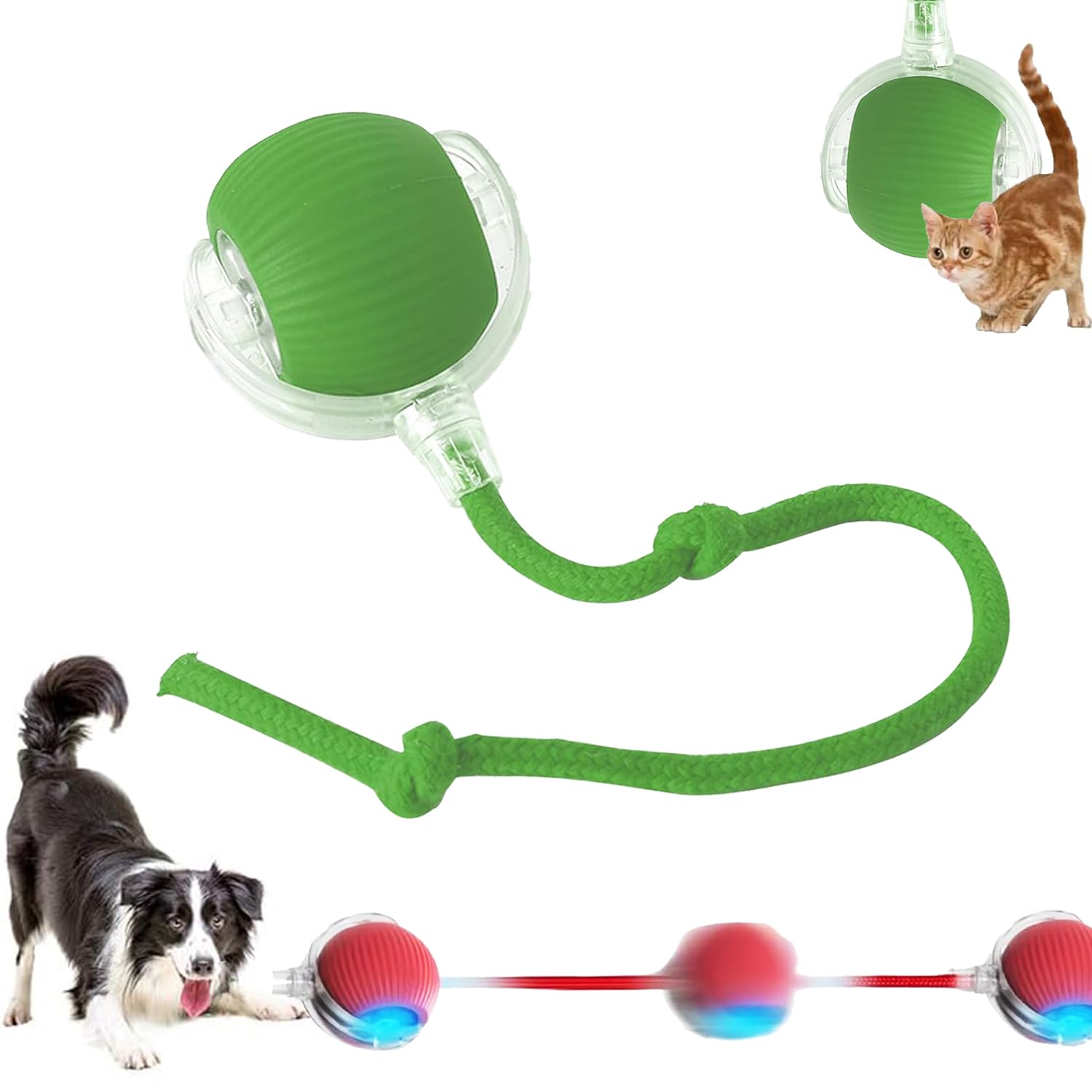 Photo 1 of 2025 New Interactive Dog Cat Toys Balls,Interactive Rolling Ball Cat Toy, 360° Smart Automatic Rolling Pet Ball, Fast Moving Toy for Dog and Cat(Green)