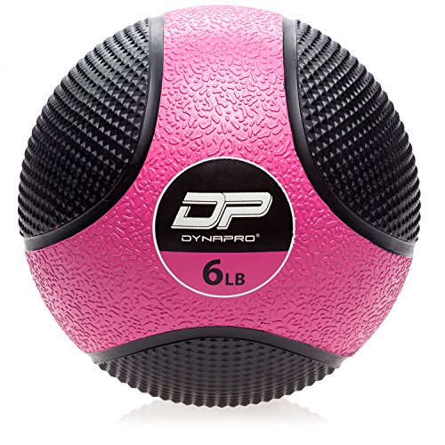 DYNAPRO Medicine Ball | Exercise Ball, Durable Rubber, Consistent Weight Distribution, Comfort Textured Grip for Strength Training (Pink- 6LB)