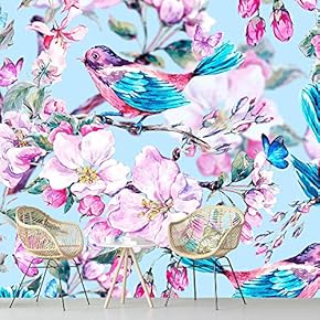 signwin Wall Mural Flowers and Leaves Removable Self-Adhesive...