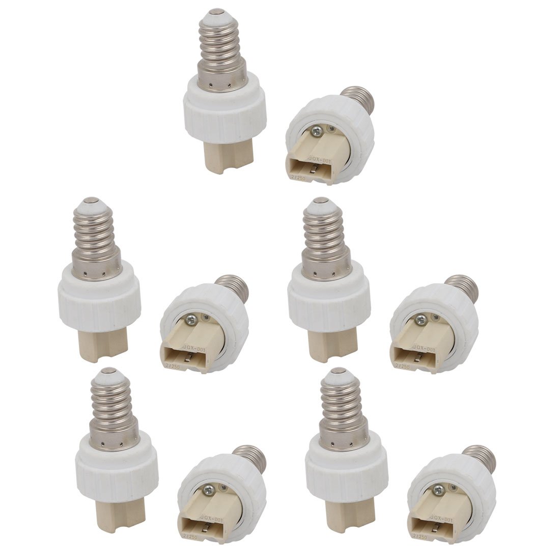 Sourcingmap 10pcs E14 to G9 Extender Adapter Converter Lamp Bulb Socket Holder White