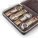 Amzdeal 8 Slot Zippered Watch Box Leather Crocodile Pattern Jewelry Display Case Organizer (Coffee)