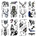 COKOHAPPY 8 Sheets Temporary Tattoo 27+ Different Designs for Men Women Arm Shoulder Flower, Eagle, Bear, Tiger, Owl, Wolf, Elephant, Deer