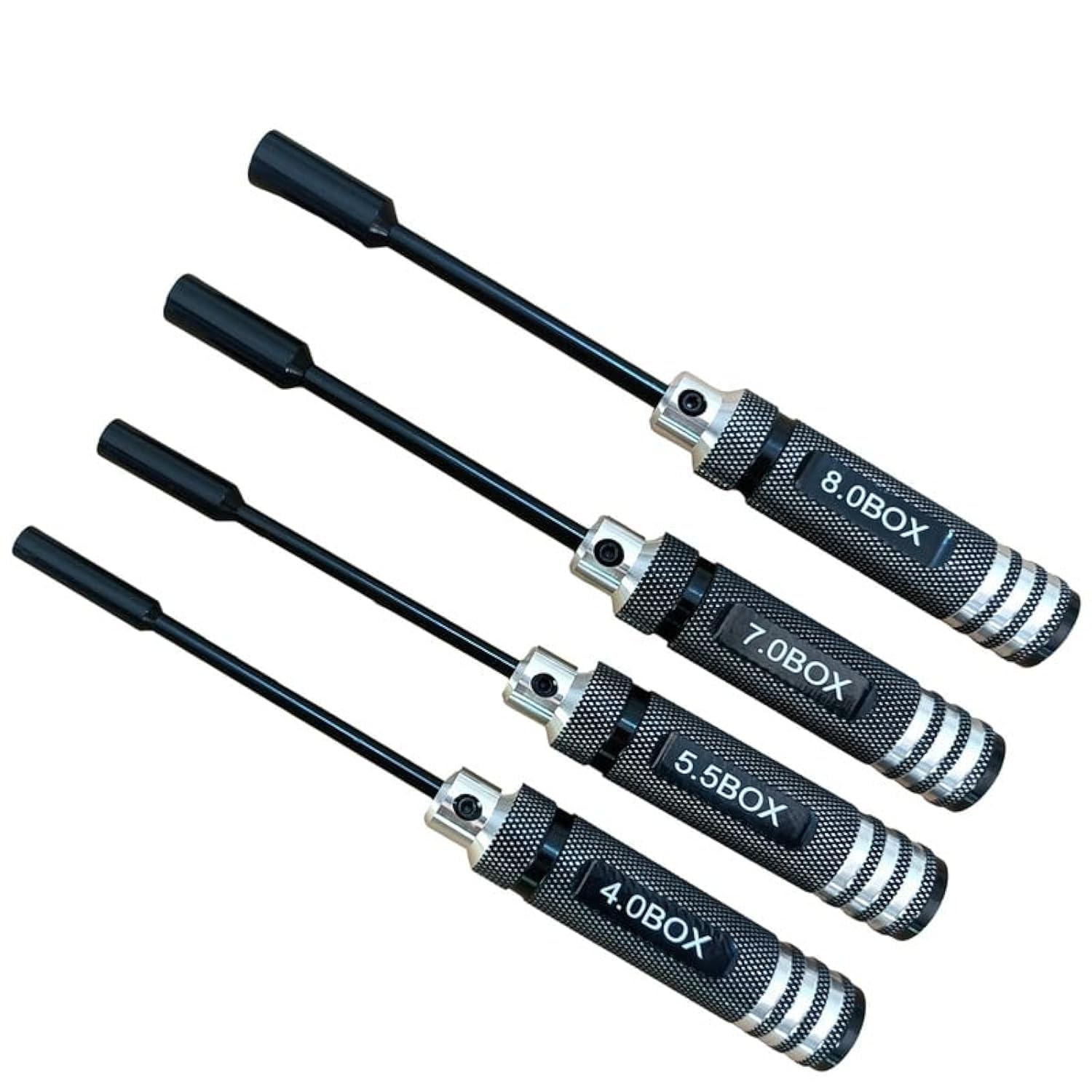 LinsyRC 4-Pack RC Repair Tool 4.0mm 5.5mm 7.0mm 8.0mm Hex Screw Driver Handles Set Hex Socket Nut Driver for FPV RC Model Car Boat Airplane