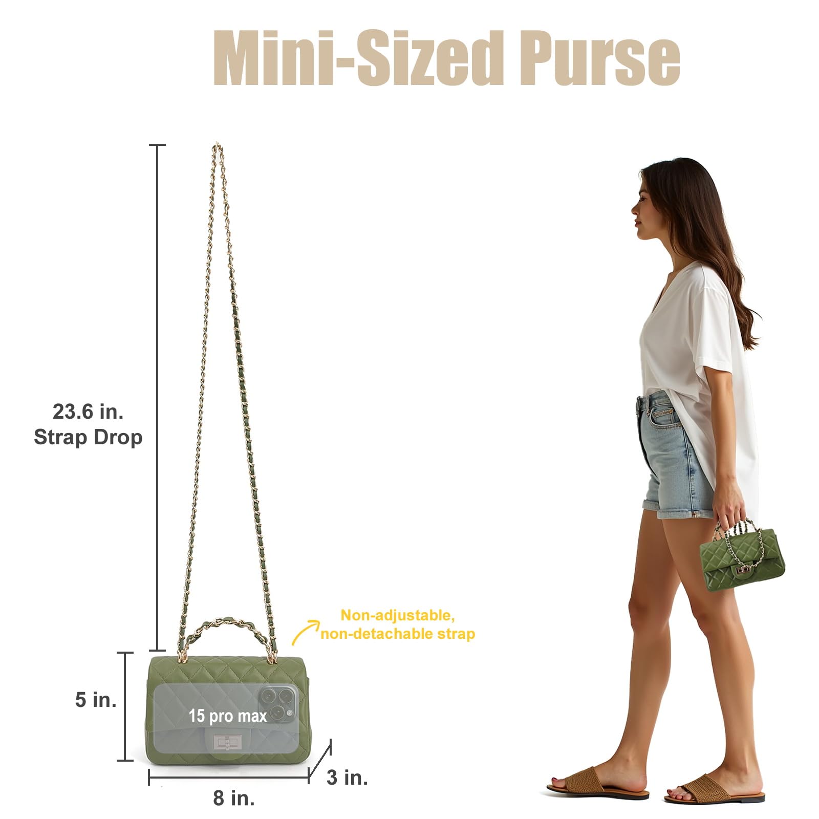 M-ioi-M Small Quilted Crossbody Bags for Women,Leather Shoulder Bag with Gold Chain Strap,Metal Top Handle Flap Evening Purse