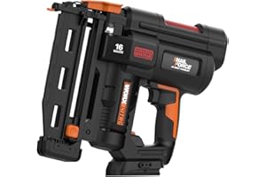 Worx Nitro 20V 16GA Finish Nailer Cordless 70 Nails/Min Sinks Up to 2-1/2", Compact Cordless Nail Gun w/Tool-Free Jam Release