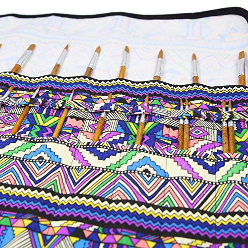 5 Pockets+Brushes+Holder+Canvas+Bohemia