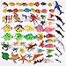 JVIGUE Ocean Sea Animals Figures, 68 Pack Mini Plastic Sea Life Creatures Toy Set, Fish Bath Pool Toys, Educational Toys Gift for Kids Cupcake Topper Party Favors