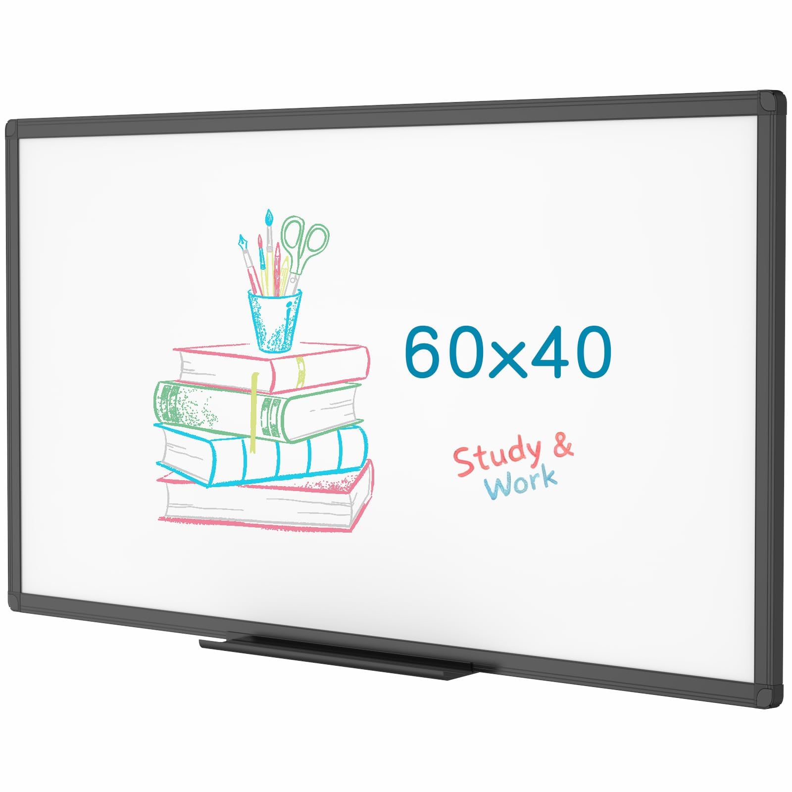 Photo 1 of *** MINOR DAMAGE***VIZ-PRO Magnetic Dry Erase White Board, 60 X 40 Inches, Black Aluminium Frame