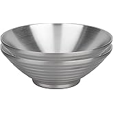 IMEEA Soup Bowls Ramen Bowls SUS304 Stainless Steel Bowl Double Walled Serving Bowl for Udon Soba Pho 9.5-Inch (2-Piece)
