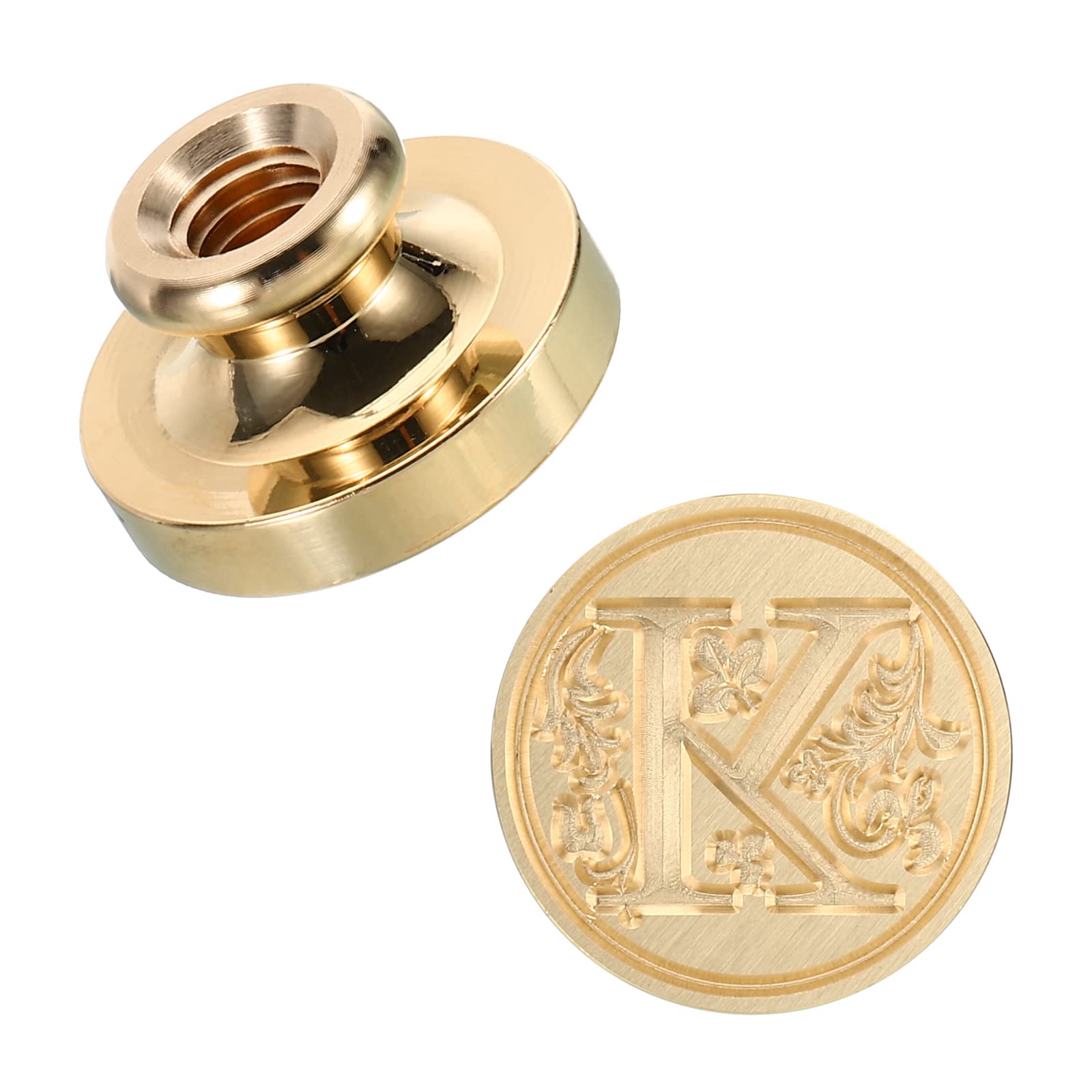 PATIKIL Alphabet K Wax Seal Stamp, Initial Letter Sealing Wax Stamp Classic Retro Brass Head for Envelope Invitation Cards