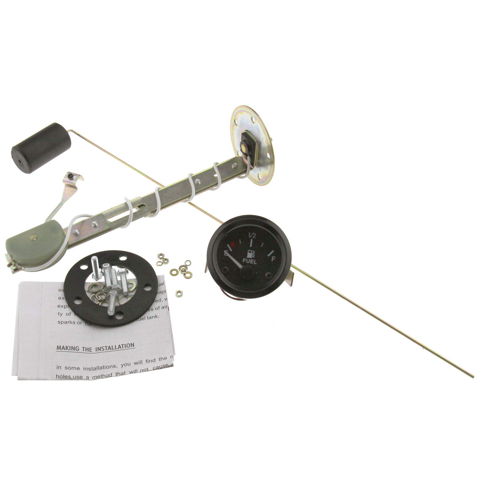 Create idea 2'' 52mm Car Auto 12V Fuel Level Gauge Meter With Fuel Sensor E-1/2-F 12V