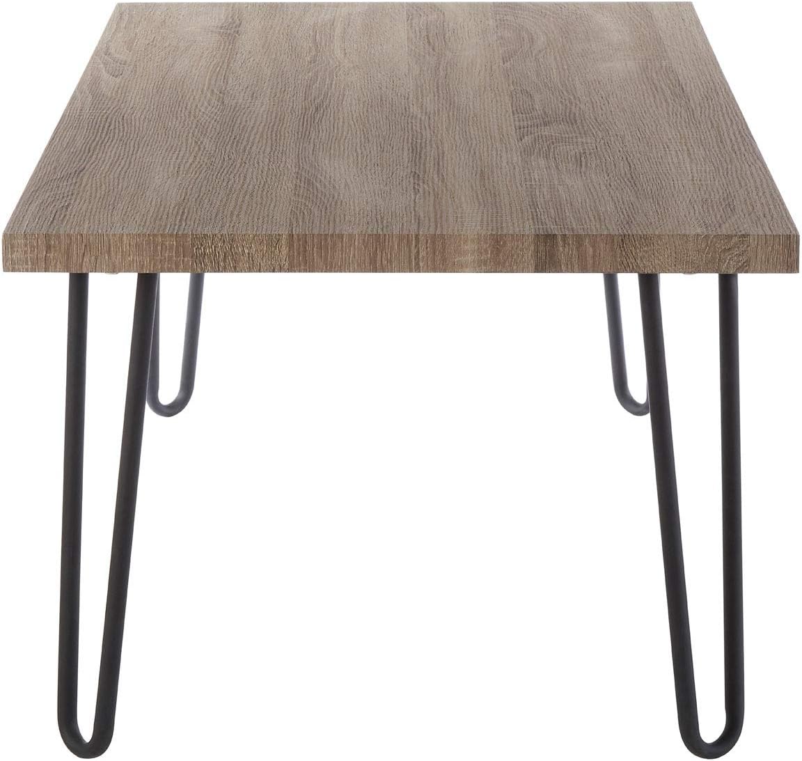 Premier Borough Coffee Table, Faux Wood Veneer, Matte Black Legs - Image 4