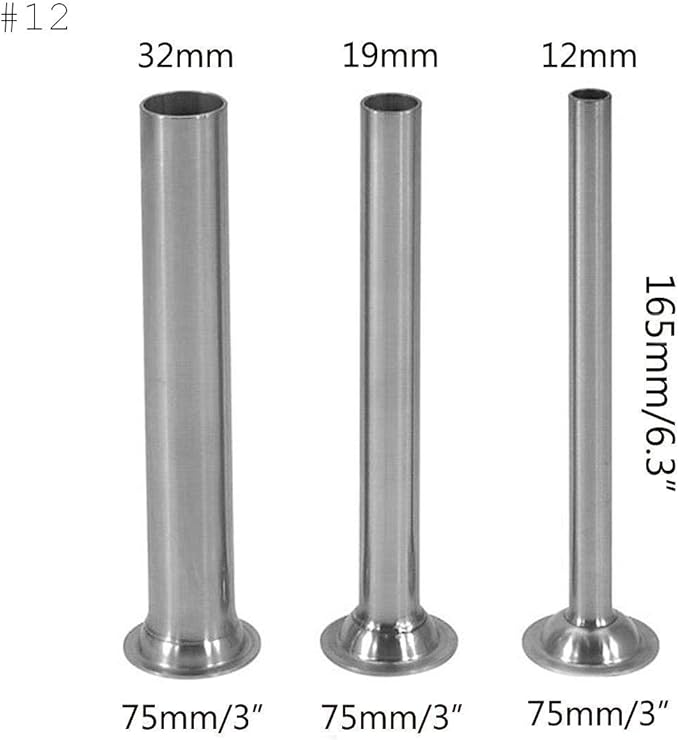 (3) size 12 Sausage Stuffing Stuffer tubes for Meat Grinder. Fits all