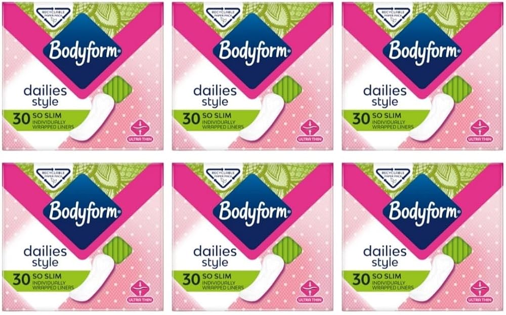 Bodyform Light Liners So Slim Single Wrapped 30 per Pack Pack of 6