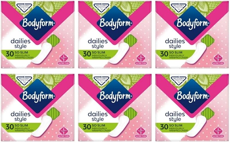 Bodyform Light Liners So Slim Single Wrapped 30 per Pack Pack of 6