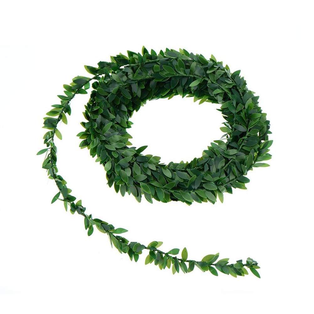 Artificial Ivy Garlands Green Leaves 7.5 M / 24.6Ft Realistic Fake Aesthetic Hangin Vines for Home Garden Accessories Wedding Party Wall Decor
