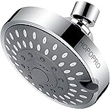 High Pressure Fixed Shower Head 5 Functions Bathroom Showerhead 4.1 Inch High Flow Shower Head with Adjustable Metal Swivel B