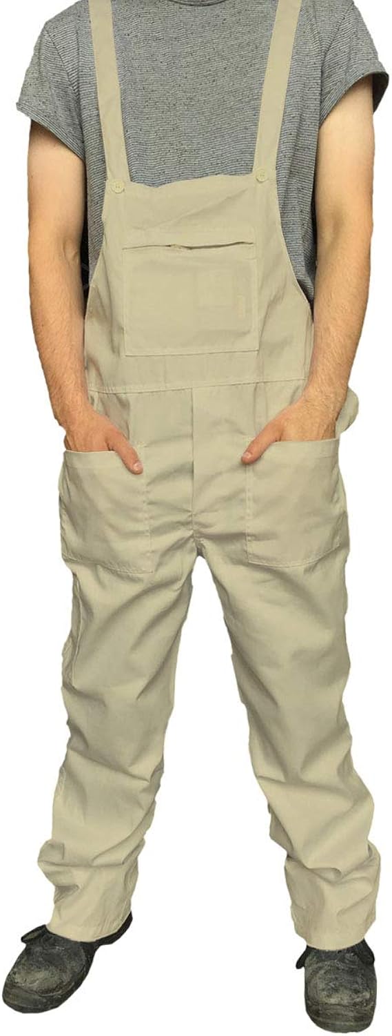 StandSafe Mens Bib and Brace Work Overalls (XXL, Beige) Amazon.co.uk Clothing