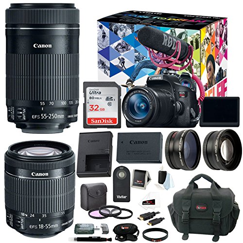 Canon EOS Rebel T6i DSLR Video Creator Kit with 18-55mm & 55-250mm Lens + 32GB Accessory Bundle Canon EOS Rebel T6i DSLR Video Creator Kit with 18-55mm & 55-250mm Lens + 32GB Accessory Bundle