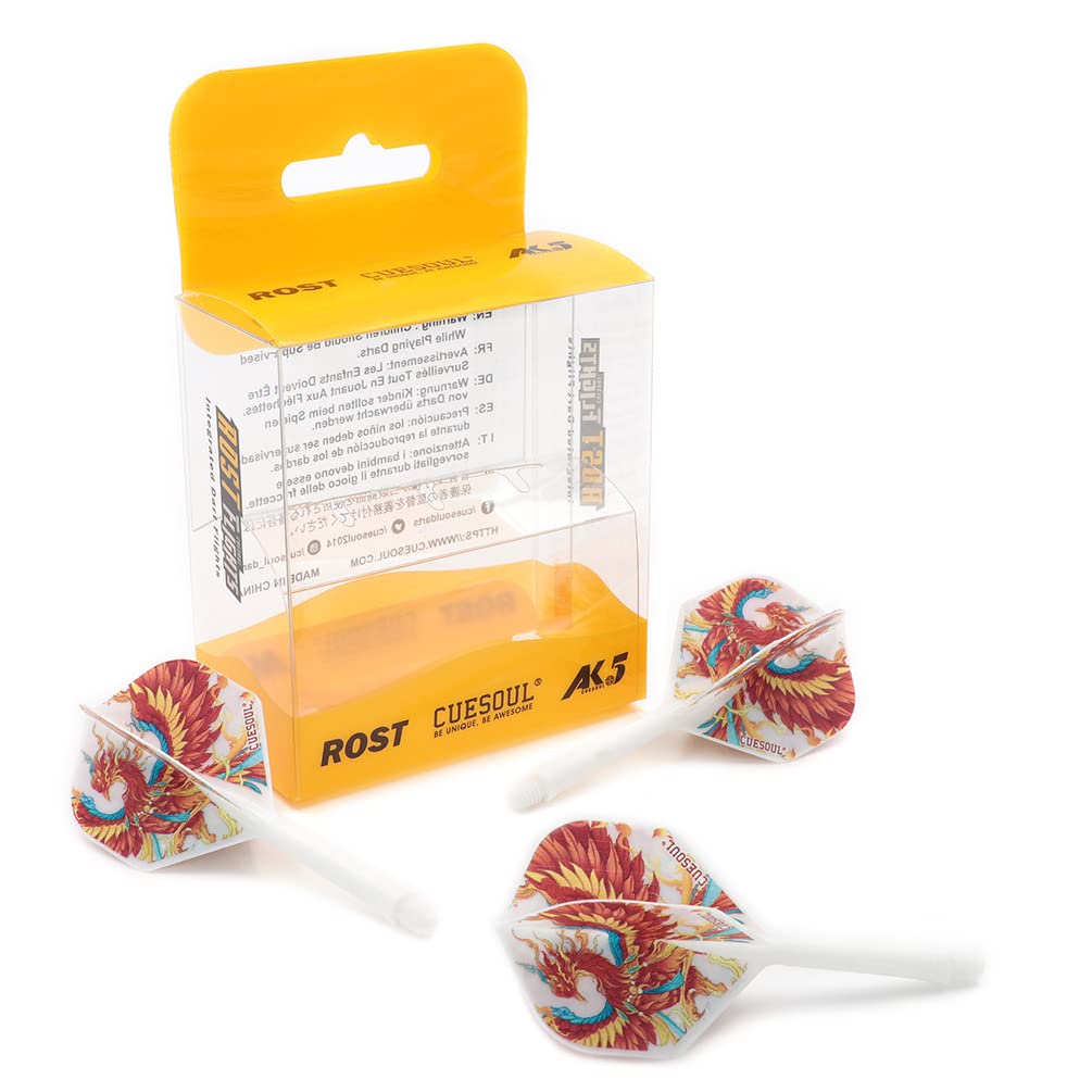 CUESOUL ROST Integrated Dart Shaft and Flights Standard Shape,with Four Mythological Symbols Design,Set of 3 pcs