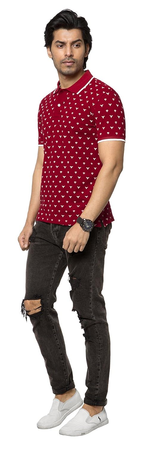 zeyo men's cotton printed t-shirt