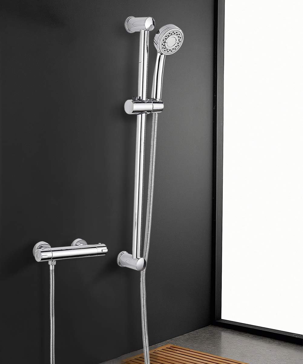 Bath Shower Mixer Set kisimixer Shower System Thermostatic Mixer Shower with 3 Mode Shower Head for Bath Bar Adjustable Chrome