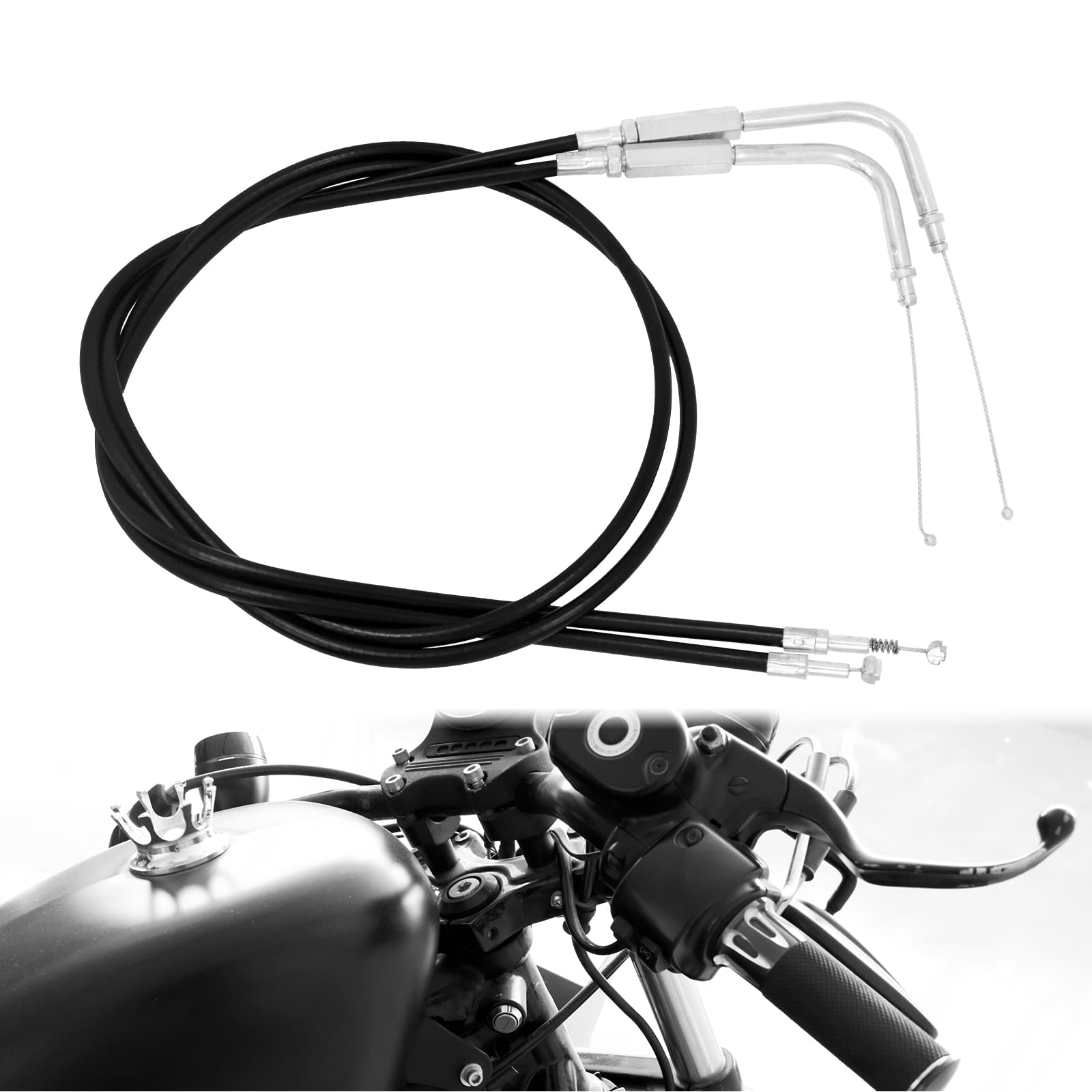 Photo 1 of HCmotorku Throttle Cable Wire Fit for Harley Sportster XL883 XL1200 Sportster 1200 883 Custom Sport Nightster Roadster Dyna Softail Fat Boy Heritage Road King (110cm)