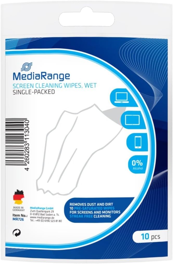 MEDIARANGE mr726 Disinfecting Wipes – Cleaning Cloth (White, Bag)