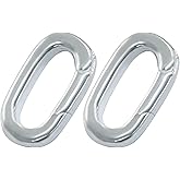VDAMZVO 2Pcs Silver Filled Oval Necklace Clasps, Wedding Bracelet Pendant Carabiner Closures Jewelry Making, Spring Ring Connector for Necklace/Handbag Strap