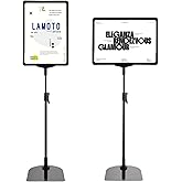 STARVAST 3 PCS Adjustable Sign Holder, 8.5x11 inch Sign Poster Stand, Vertical and Horizontal View Sign Holder, Reusable Floor Standing Sign Stand for Display, Advertisement, and Outdoor, Black