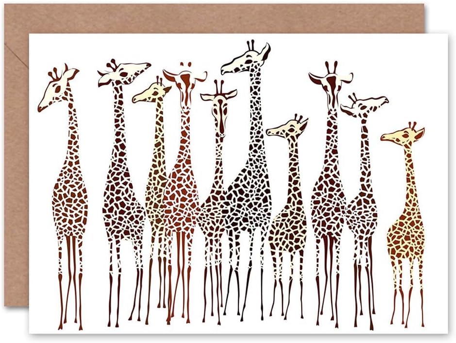 Wee Blue Coo Group Of Giraffes Greeting Card - Birthday/Blank CL1052, 12.5 x 17.5 cm